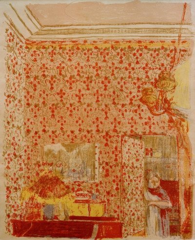 Interior with Pink Hangings I by Edouard Vuillard